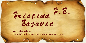 Hristina Božović vizit kartica